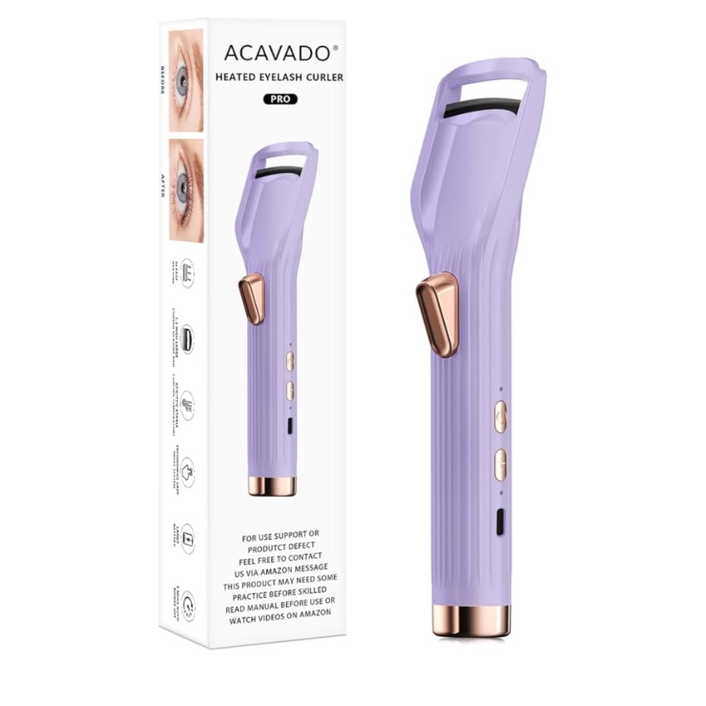 Acavado Heated Eyelash Curler in Purple and Gold